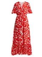 Athena Procopiou Farrah Floral Print Silk Dress