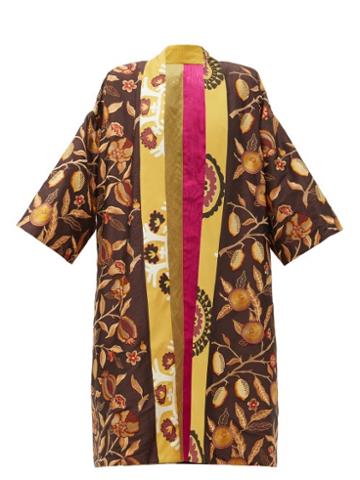 Matchesfashion.com Rianna + Nina - Vintage Reversible Floral-embroidered Robe Coat - Womens - Multi