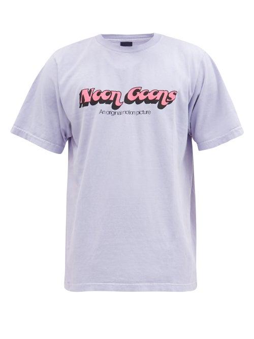 Matchesfashion.com Noon Goons - Motion Picture-print Cotton T-shirt - Mens - Light Purple