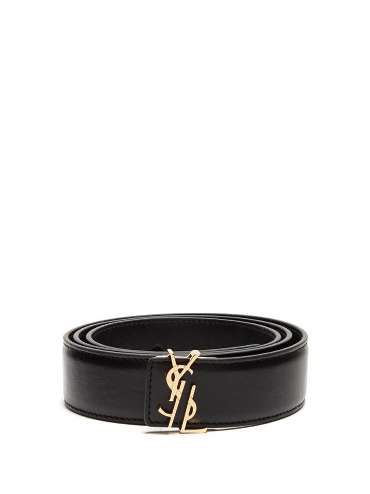 Saint Laurent Monogram Leather Belt
