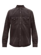 Matchesfashion.com Amiri - Studded Faded Cotton Denim Shirt - Mens - Black