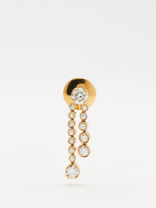 Sophie Bille Brahe - Ruban Diamond & 18kt Gold Single Earring - Womens - Gold Multi