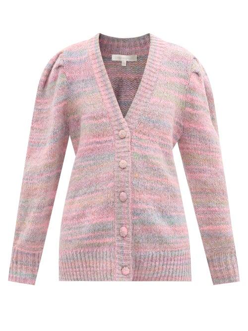 Loveshackfancy - Wilford Boyfriend Striped-jacquard Cardigan - Womens - Pink