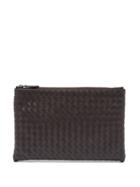 Matchesfashion.com Bottega Veneta - Intrecciato Small Leather Pouch - Mens - Brown