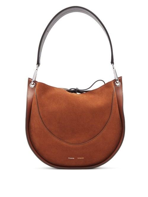 Matchesfashion.com Proenza Schouler - Hobo Small Suede And Leather Shoulder Bag - Womens - Brown