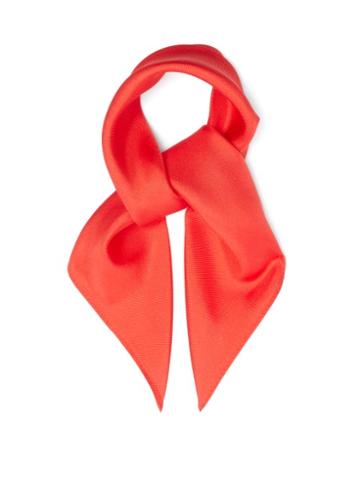 Matchesfashion.com Lescarf - Logo-print Silk-twill Scarf - Womens - Red