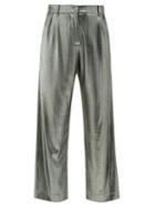 Matchesfashion.com Blaz Milano - Nova Metallic Jersey Trousers - Womens - Silver