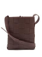 Matchesfashion.com Bottega Veneta - Cassette Small Intrecciato Leather Cross-body Bag - Womens - Dark Burgundy