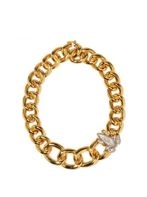 Matchesfashion.com Begum Khan - Frog Zirconia & 24kt Gold-plated Necklace - Womens - Gold Multi