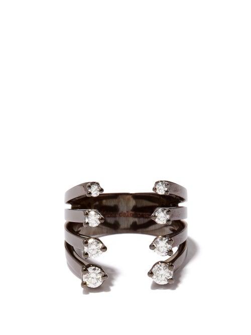 Delfina Delettrez - Dots Diamond & 18kt Black-gold Ring - Womens - Black Gold