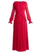 Giambattista Valli Gathered Silk-chiffon Gown