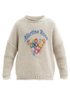 Matchesfashion.com Martine Rose - Basset Logo-print Cotton-blend Sweater - Mens - Beige