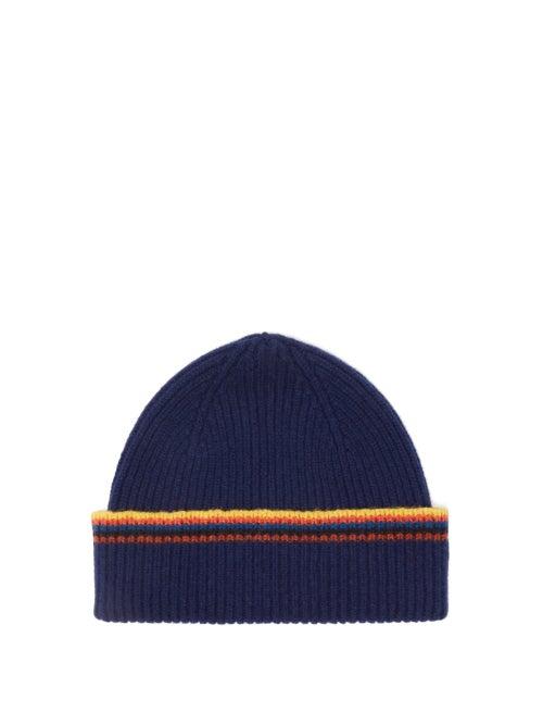 Paul Smith - Artist-stripe Wool Beanie Hat - Mens - Blue