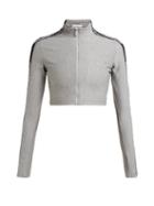 Matchesfashion.com Paco Rabanne - Logo Jacquard Zip Through Jacket - Womens - Grey