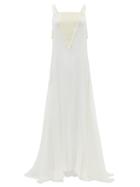 Matchesfashion.com Albus Lumen - Bow-back Silk Pliss-chiffon Gown - Womens - White