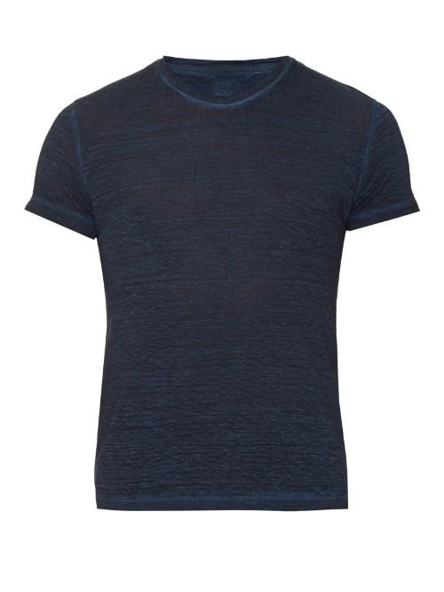 120 Lino Fade Crew-neck Linen T-shirt
