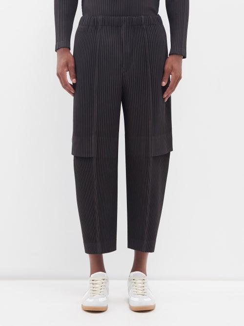 Homme Pliss Issey Miyake - Technical-pleated Cargo Trousers - Mens - Dark Grey