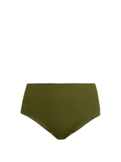 Matchesfashion.com Dos Gardenias - Granny High Waisted Bikini Briefs - Womens - Khaki