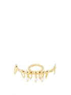 Attico Faux Pearl-embellished Bar Ring