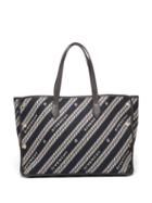 Matchesfashion.com Givenchy - Bond Medium Logo Jacquard Canvas And Leather Bag - Womens - Blue