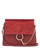Matchesfashion.com Chlo - Faye Medium Leather And Suede Shoulder Bag - Womens - Burgundy