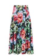 Norma Kamali - Grace Floral-print Jersey Midi Skirt - Womens - Multi