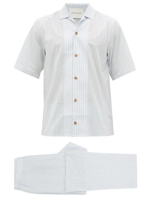 Matchesfashion.com King & Tuckfield - Striped Pyjama Set - Mens - Cream Multi