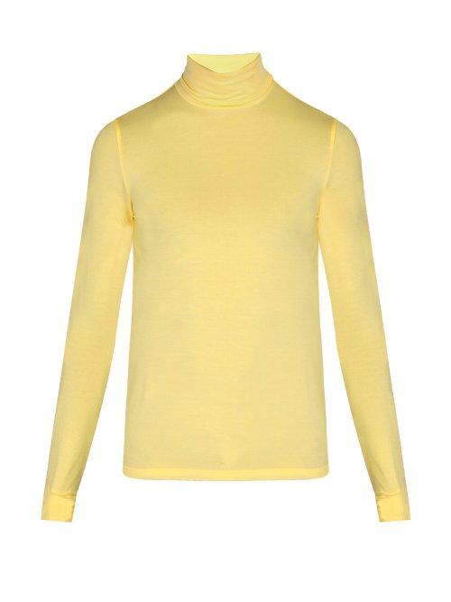 Matchesfashion.com Raf Simons - Classic Stretch Jersey Roll Neck Top - Mens - Yellow