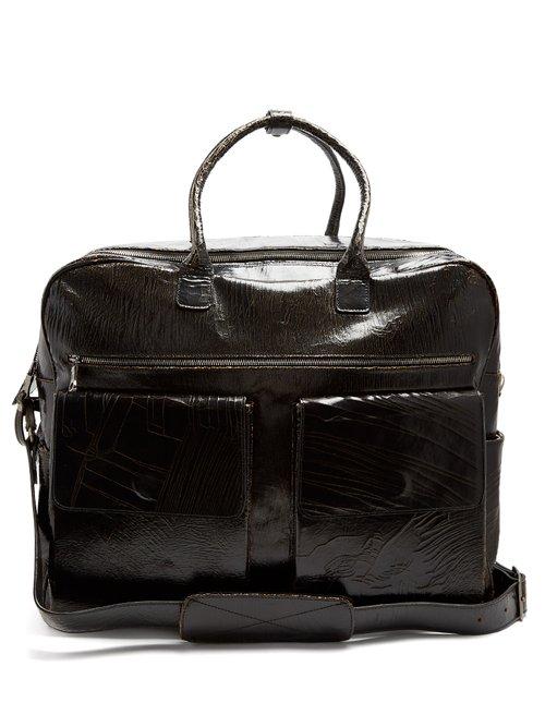 Matchesfashion.com Marc Marmel - Klondike Cracked Leather Holdall - Mens - Black