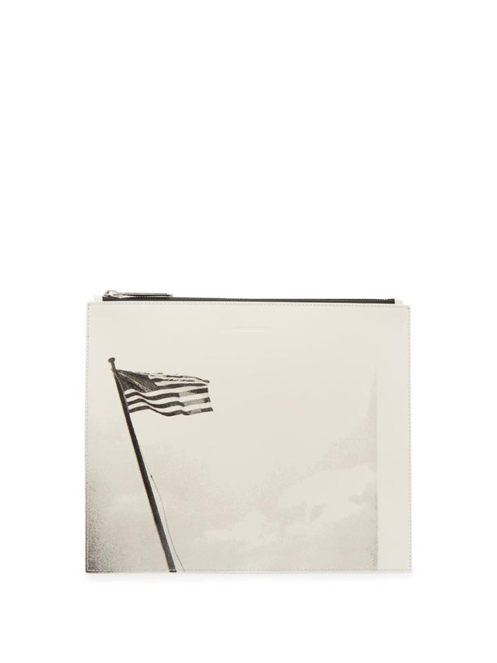 Calvin Klein 205w39nyc American Flag-print Leather Pouch