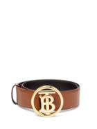 Matchesfashion.com Burberry - Tb-logo Leather Belt - Womens - Tan