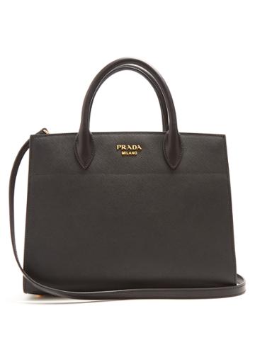 Prada Bibliotheque Contrast Leather Bag