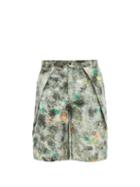 Matchesfashion.com Sasquatchfabrix - Norihagashi Marble-print Cotton-poplin Shorts - Mens - Green Multi