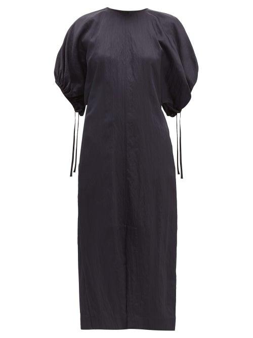 Matchesfashion.com Jil Sander - Lennox Technical Sateen Midi Dress - Womens - Dark Navy