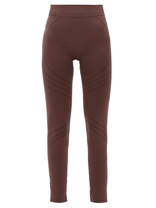 Matchesfashion.com Prism - Nurturing Diagonal Stripe Technical Leggings - Womens - Brown