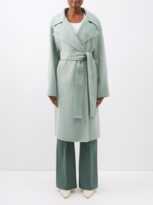 Joseph - Walmer Wool-blend Felt Wrap Coat - Womens - Light Green