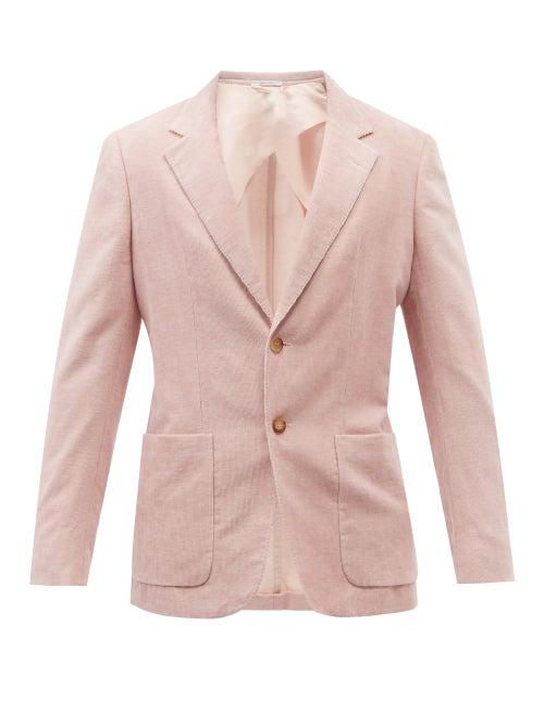 Gabriela Hearst - Paz Linen-blend Corduroy Blazer - Mens - Light Pink