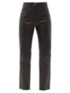 Matchesfashion.com Joseph - Teddy Leather Straight-leg Trousers - Womens - Black