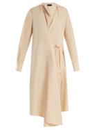 Matchesfashion.com Joseph - Arran Cowl Neck Cotton Poplin Wrap Dress - Womens - Nude