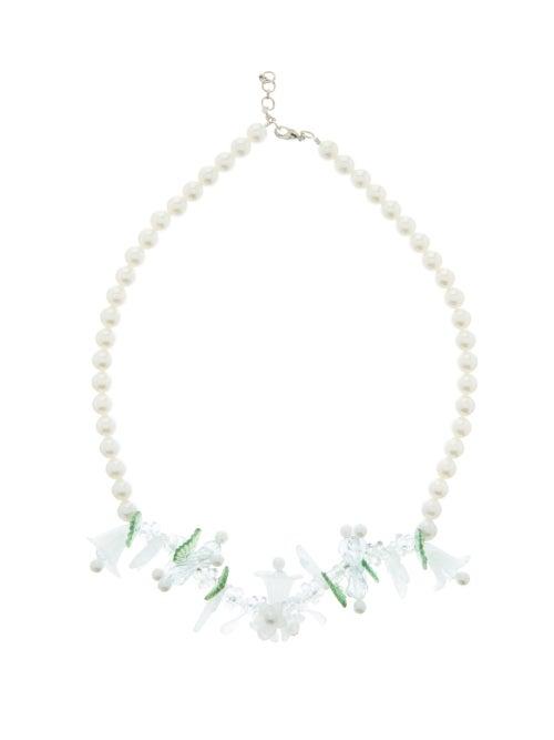 Matchesfashion.com Shrimps - Sophia Faux-pearl And Floral-bead Necklace - Womens - Cream Multi
