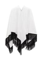 Matchesfashion.com Gabriel For Sach - Fringed Cotton-terry Poncho - Womens - White Multi