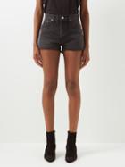 Re/done - 70s High Rise Cut-off Denim Shorts - Womens - Black