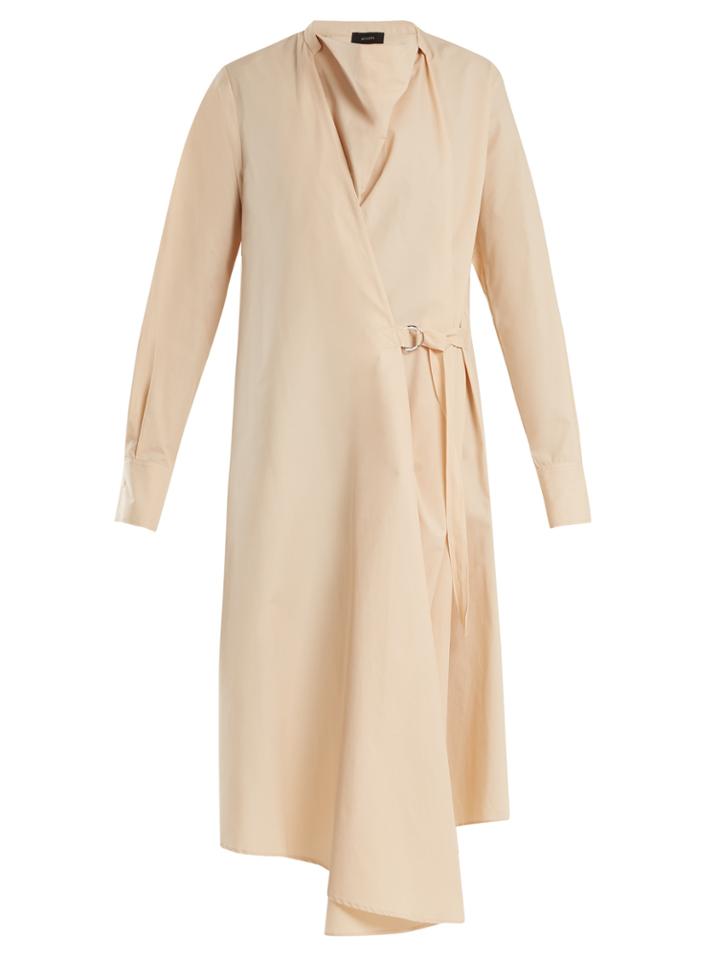Joseph Arran Cowl-neck Cotton-poplin Wrap Dress