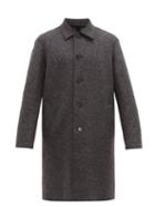 Matchesfashion.com Harris Wharf London - Single Breasted Pressed Wool Overcoat - Mens - Grey