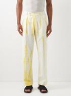 Smr Days - Bondi Tie-dyed Organic-cotton Trousers - Mens - Yellow Multi