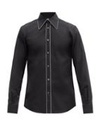 Matchesfashion.com Alexander Mcqueen - Piped Cotton-poplin Shirt - Mens - Black