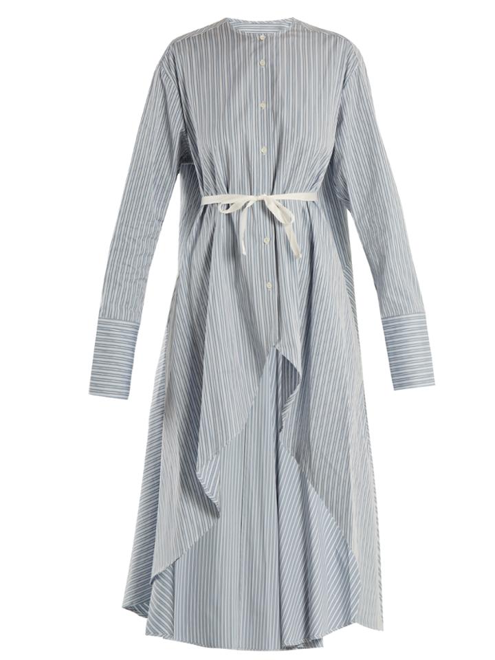 Palmer/harding Waterfall-hem Striped Cotton Shirt