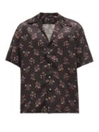 Matchesfashion.com Edward Crutchley - Floral-print Cuban-collar Silk Shirt - Mens - Black Multi
