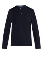 Matchesfashion.com Polo Ralph Lauren - Long Sleeved Cotton Henley T Shirt - Mens - Navy