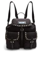 Matchesfashion.com Prada - Small Stud Embellished Nylon Backpack - Womens - Black